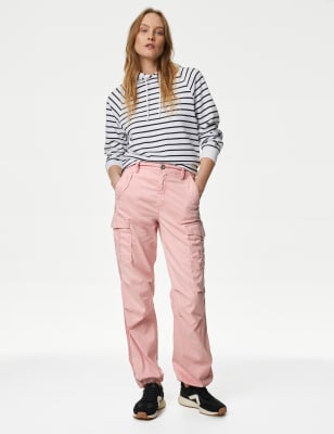 

Womens M&S Collection Lyocell™ Rich Cargo Straight Leg Trousers - Light Pink, Light Pink