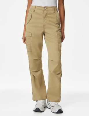

Womens M&S Collection Lyocell™ Rich Cargo Straight Leg Trousers - Stone, Stone