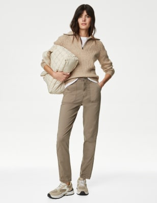 

M&S Collection Pantalón deportivo tobillero slim con mezcla de algodónWomens - Light Indigo, Light Indigo