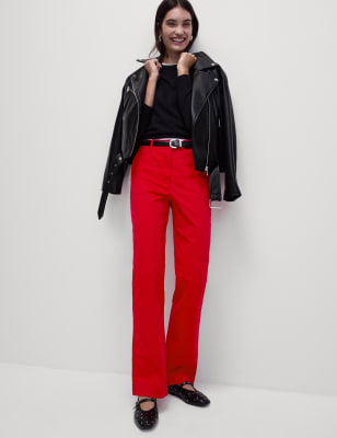 

Womens M&S Collection Chinos mit geradem Bein und hohem Baumwollanteil - Red, Red