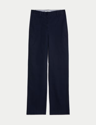 

Womens M&S Collection Cotton Rich Straight Leg Chinos - Midnight Navy, Midnight Navy