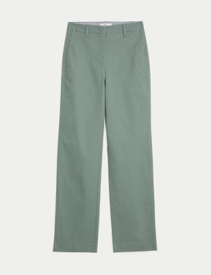 

Womens M&S Collection Cotton Rich Straight Leg Chinos - Dark Sage, Dark Sage