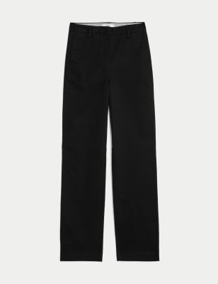 

Womens M&S Collection Cotton Rich Straight Leg Chinos - Black, Black