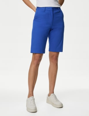 

Womens M&S Collection Cotton Rich High Waisted Chino Shorts - Iris, Iris