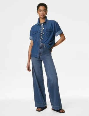 

M&S Collection Jeans de pata ancha tobillerosWomens - Medium Indigo, Medium Indigo