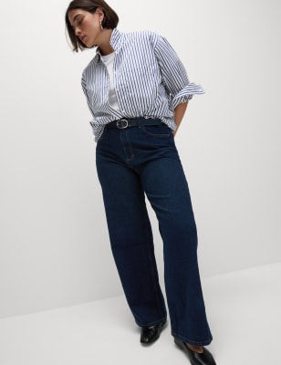 

Womens M&S Collection The Wide-Leg Jeans - Indigo Mix, Indigo Mix