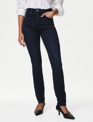 

Womens M&S Collection Lily Slim Fit Jeans with Stretch - Blue/Black, Blue/Black