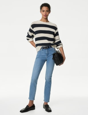

Womens M&S Collection Lily Slim Fit Jeans with Stretch - Light Indigo, Light Indigo