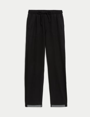 

Womens M&S Collection Denim Jersey Straight Leg Trousers - Black, Black