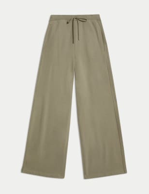 

Womens M&S Collection Cotton Rich Brushed Wide Leg Joggers - Sable, Sable