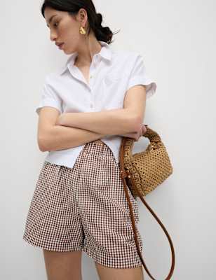 

Womens M&S Collection Pull On Shorts, Brown Mix