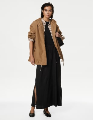 

Womens M&S Collection Linen Rich Maxi Skirt - Black, Black