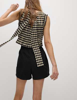 

Womens M&S Collection Poplin Shorts, Black