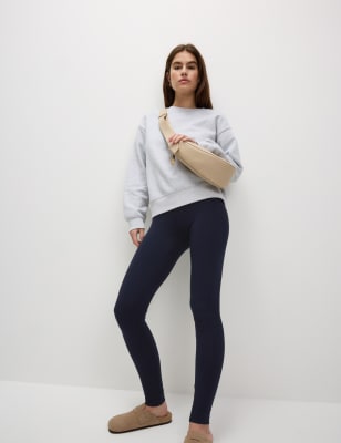 

Womens M&S Collection High Waisted Leggings, Navy