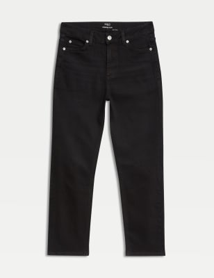 

Womens M&S Collection High Waisted Slim Fit Cropped Jeans - Black, Black