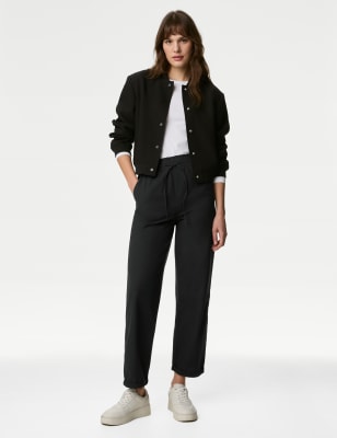 

Womens M&S Collection Knöchellange Hose aus reiner Baumwolle mit geradem Bein - Black, Black