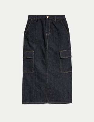 

M&S Collection Falda cargo a media pierna denimWomens - Indigo Mix, Indigo Mix