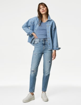 

Womens M&S Collection The Mom Jeans - Denim, Denim