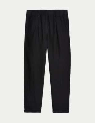 

M&S Collection Pantalón tapered 100% linoWomens - Black, Black