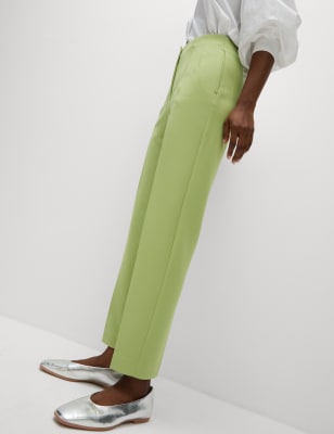 

Womens M&S Collection Tapered Ankle Grazer Trousers - Fern Green, Fern Green