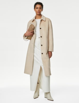 

Womens M&S Collection Brushed Textured Car Coat - Cream, Cream