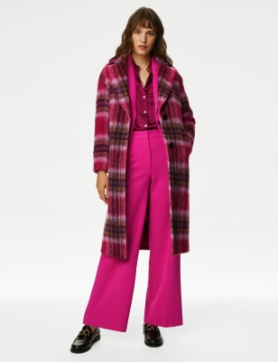 Check longline coat shop