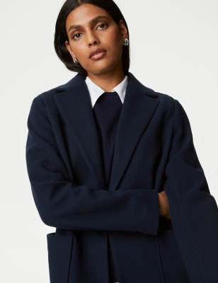 

Womens M&S Collection Relaxed Single Breasted Coat - Navy, Navy