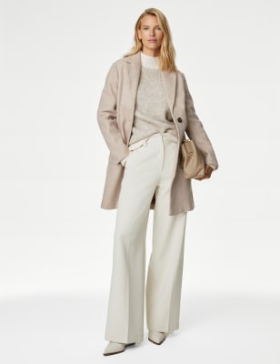 

Womens M&S Collection Relaxed Single Breasted Coat, Oatmeal
