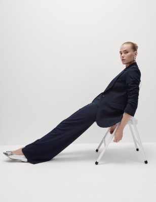 

Womens M&S Collection Einreihiger Blazer mit bequemer Passform - Dark Navy, Dark Navy