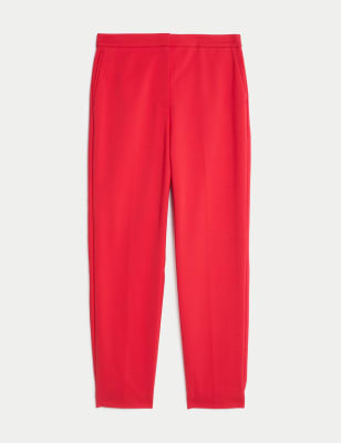 

Womens M&S Collection Cotton Blend Slim Fit Ankle Grazer Trousers - Red Orchid, Red Orchid