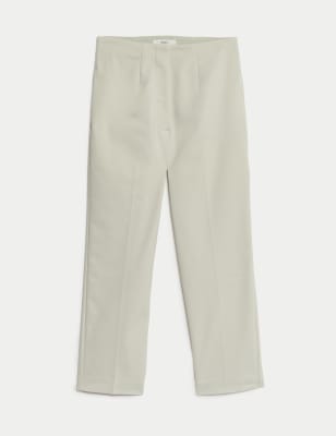 

Womens M&S Collection Cotton Blend Slim Fit Cropped Trousers, Buff