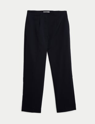 

Womens M&S Collection Cotton Blend Slim Fit Cropped Trousers, Midnight Navy