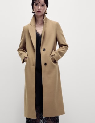 

Womens M&S Collection Single Breasted Longline Tailored Coat - Caramel, Caramel