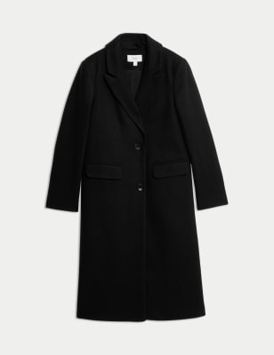 

Womens M&S Collection Single Breasted Longline Tailored Coat - Black, Black