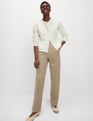 

Womens M&S Collection Jersey Twill Straight Leg Trousers - Neutral, Neutral