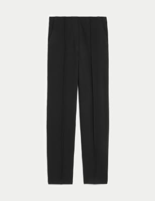 

Womens M&S Collection Jersey Twill Straight Leg Trousers - Black, Black