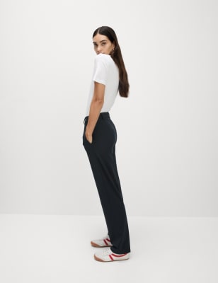 

Womens M&S Collection Woven Straight Leg Trousers with Stretch - Dark Navy, Dark Navy