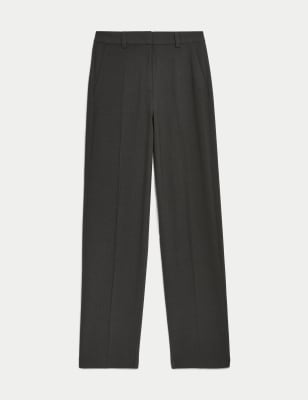 

Womens M&S Collection Woven Straight Leg Trousers with Stretch - Charcoal, Charcoal