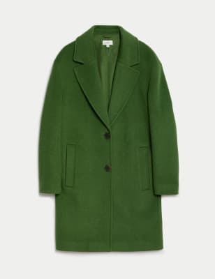 

Womens M&S Collection Twill Single Breasted Relaxed Coat - Forest Green, Forest Green