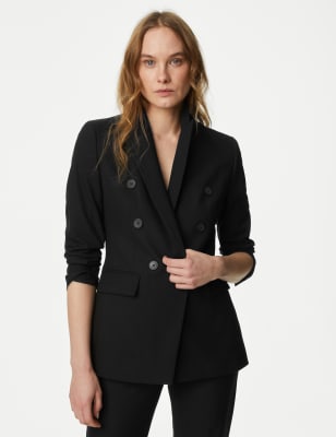 

M&S Collection Blazer de corte sastre con botonadura dobleWomens - Black, Black
