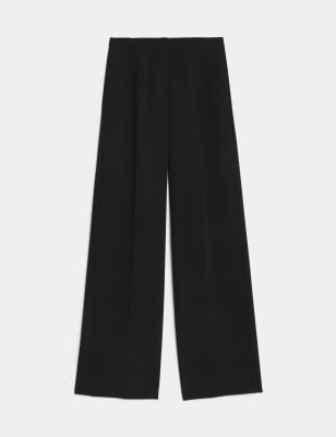 

Womens M&S Collection Woven Elasticated Waist Wide Leg Trousers - Black, Black