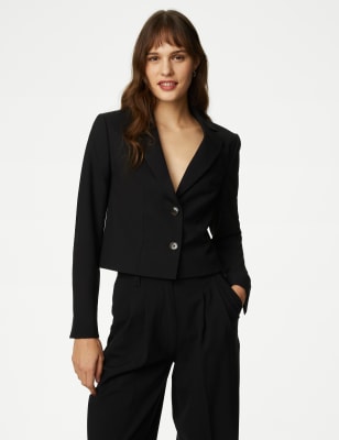 

Marks & Spencer Wool Blend Tailored Cropped Blazer (FEMALE, BLACK, 14)