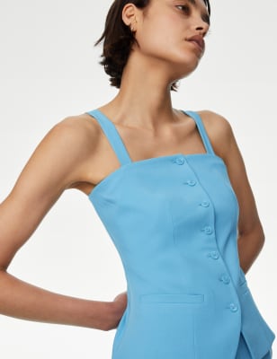 

Womens M&S Collection Tailored Strappy Waistcoat - Sky Blue, Sky Blue