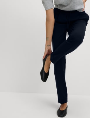 

M&S Collection Pantalón tapered al tobillo con cordón ajustableWomens - Dark Navy, Dark Navy