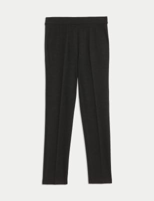 

M&S Collection Pantalones slim de punto y corte ajustado con bragueta abotonadaWomens - Charcoal, Charcoal