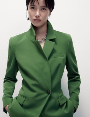 

Womens M&S Collection Tailored Single Breasted Blazer - Forest Green, Forest Green