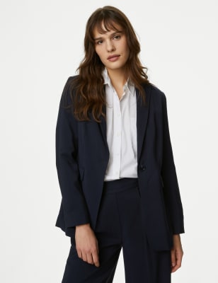 

Womens M&S Collection Straight Single Breasted Blazer - Dark Navy, Dark Navy