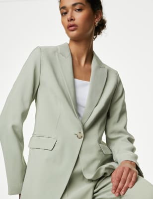 

Womens M&S Collection Straight Single Breasted Blazer - Soft Green, Soft Green