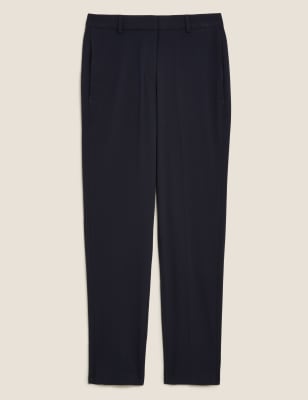 

Womens M&S Collection Slim Leg Ankle Grazer Trousers - Navy, Navy