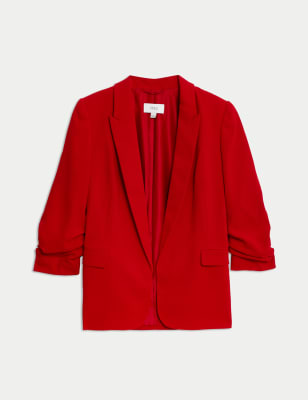 

Womens M&S Collection Ruched Sleeve Blazer - Red Orchid, Red Orchid